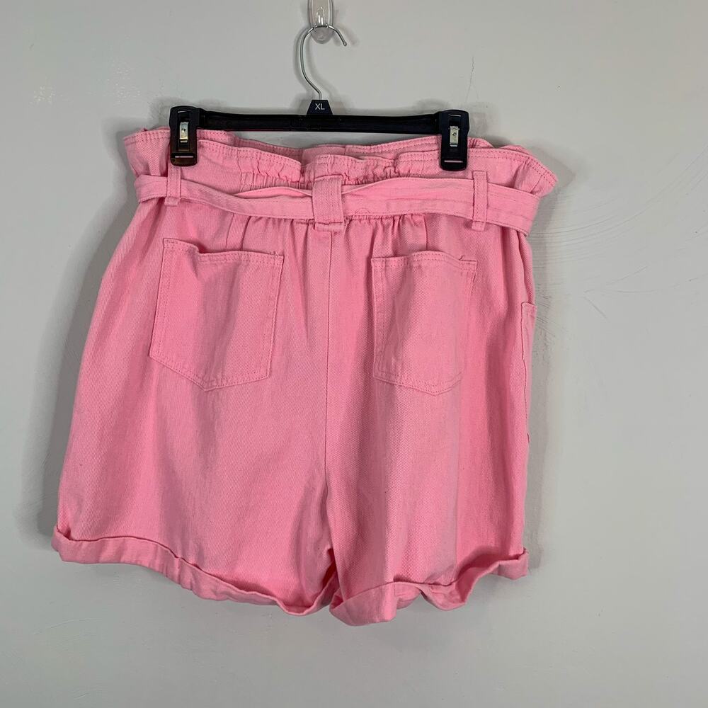 Elodie Pink High Waisted Tie Front Shorts - Picture 6 of 9